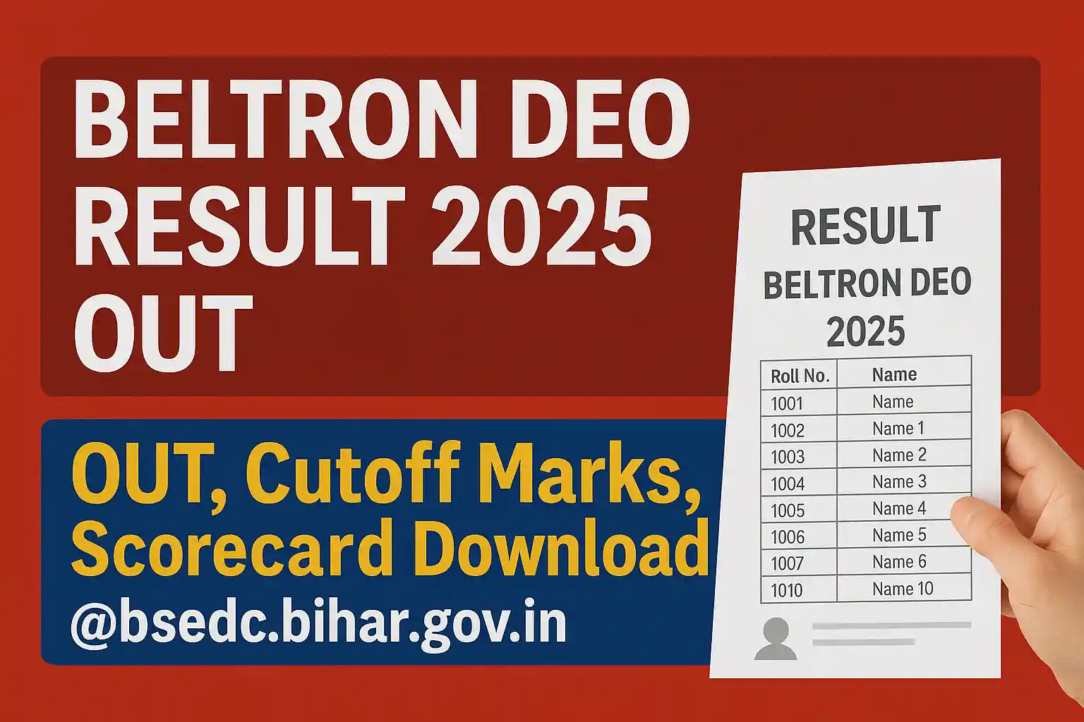 BELTRON DEO Result 2025 OUT