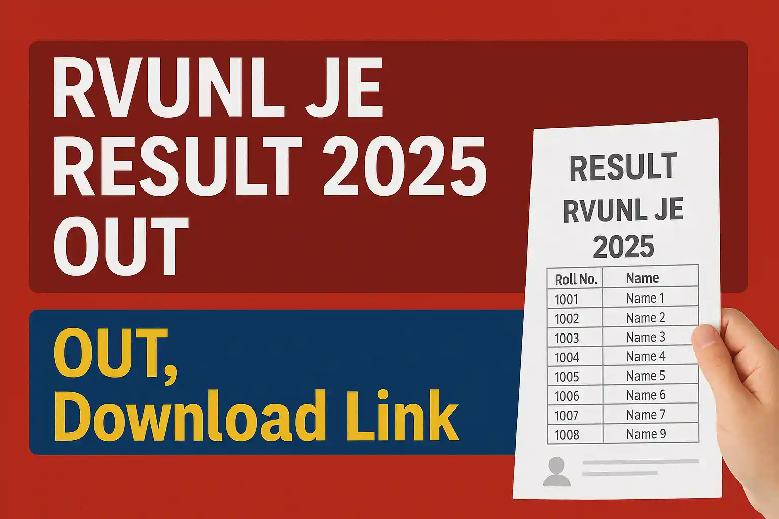 RVUNL JE Result 2025
